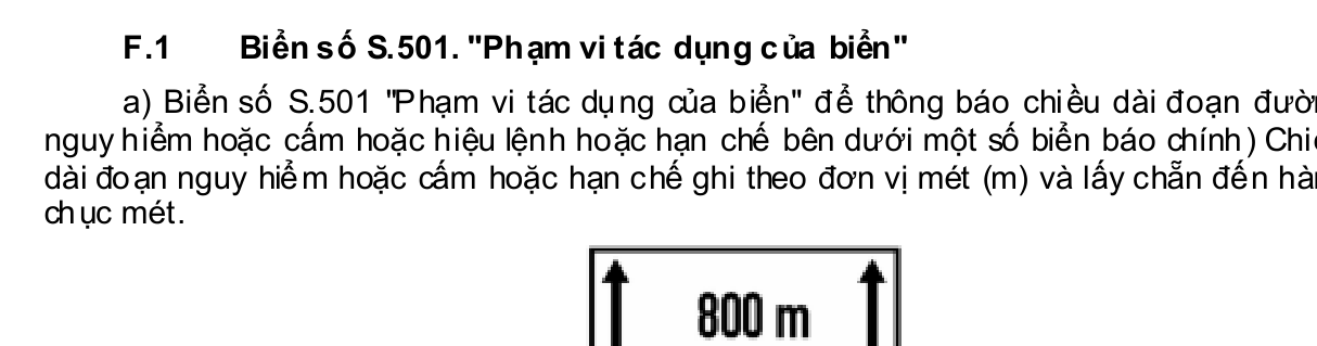 S.501 - Phạm vi tác dụng của biển